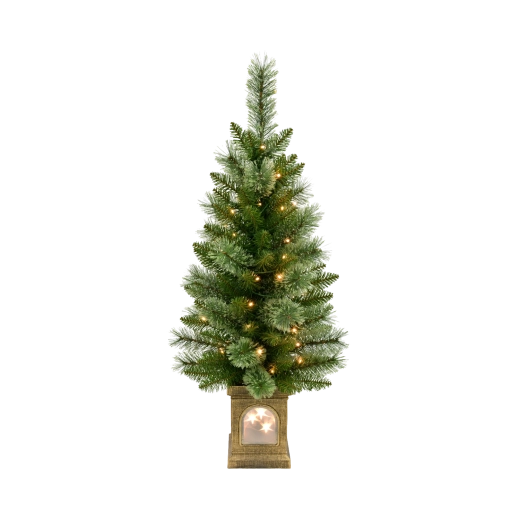 Kunstigt juletræ med LED-belysning i lanterne, 105 cm