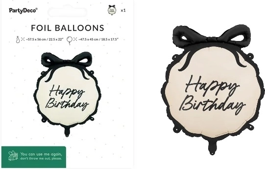 Folieballon pastil Happy Birthday 47,5 × 45 cm mix