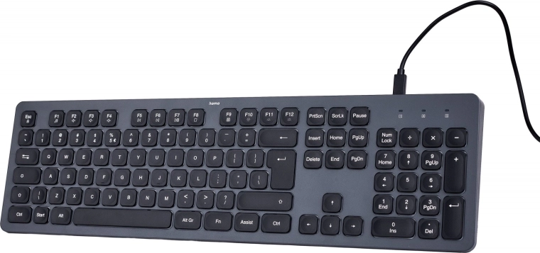Hama CK-400 kabletastatur sort-grå