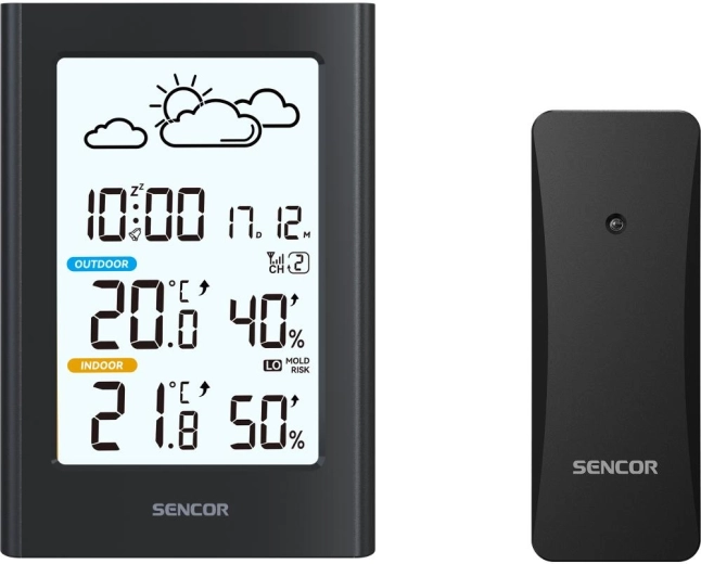Sencor vejrstation med trådløs sensor