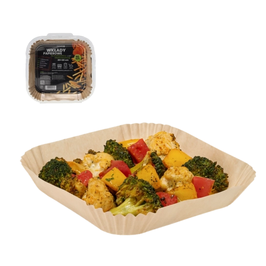 Papirindsatser til airfryer 50 stk. kvadratiske 20 x 4,5 cm