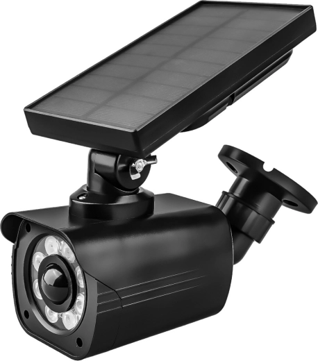Solar-dummy sikkerhedskamera med PIR-sensor og blinkende LED – 1 stk.