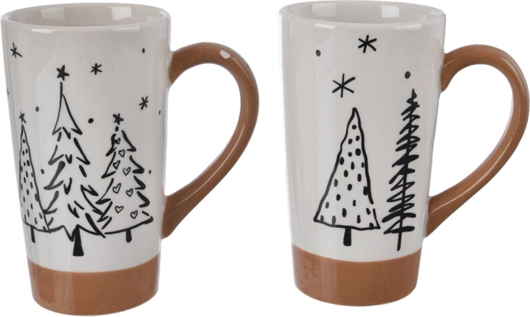 Dolomitkrus i form af juletræ, hvid/beige, 15 cm