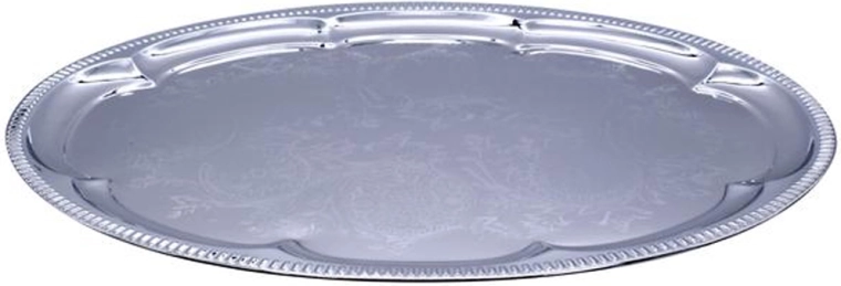 Ovalt serveringsfad 45,5 × 34 cm krom