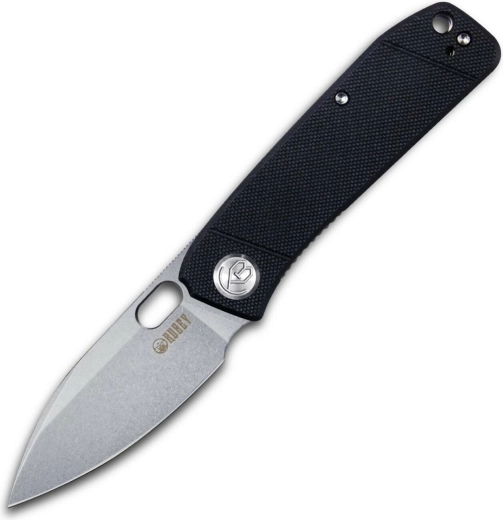 foldekniv Kubey Hyde 7,5 cm, sandblæst, sort, G10