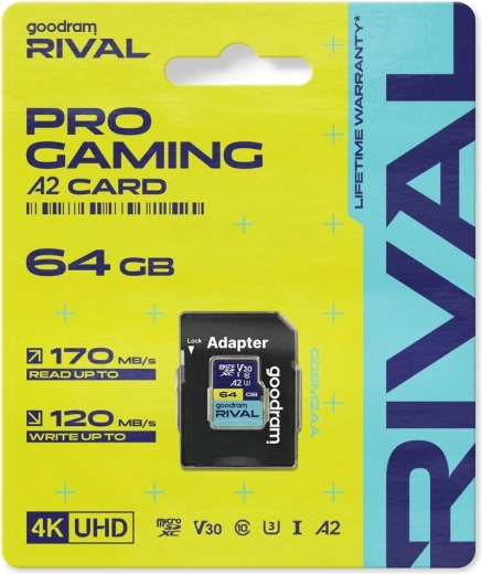 Goodram RIVAL microSD-kort 64 GB UHS-I V30 U3 A2