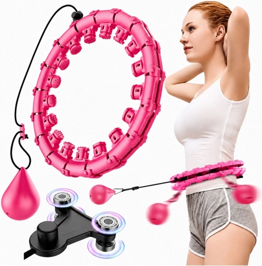 Justerbar vægtet hula hoop-ring med massageknopper