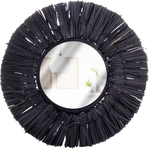 Sort rundt vægspejl Home Styling Collection 32 cm