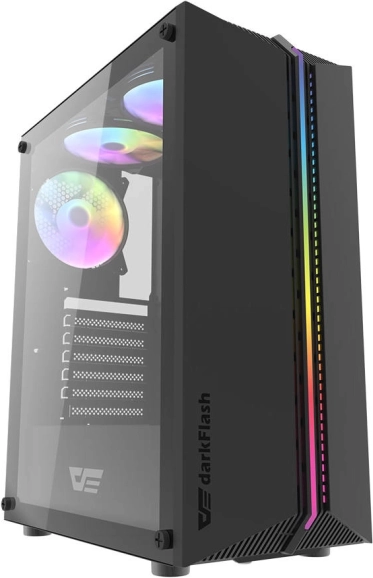 Computer kabinet darkFlash DK151 ARGB med 3 blæsere (sort)