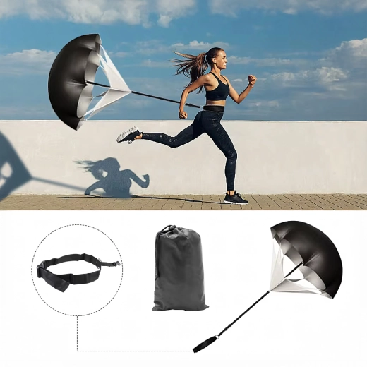 Løbefaldsskærm med modstand for eksplosiv fart