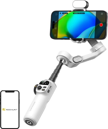 AOCHUAN Smart X2-stabilisator med RGB-belysning (hvid)
