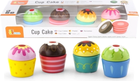 VIGA træ-cupcakes, sæt med 4 stk.