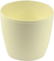 Plastisk dekorativ beholder Magnolia 30 cm creme LAMELA