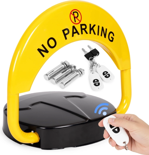Sammenklappelig parkeringslås 40 cm med fjernbetjening, nøgle og alarm