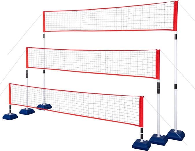 Multifunktionelt net og sæt til tennis, badminton og volleyball NILS