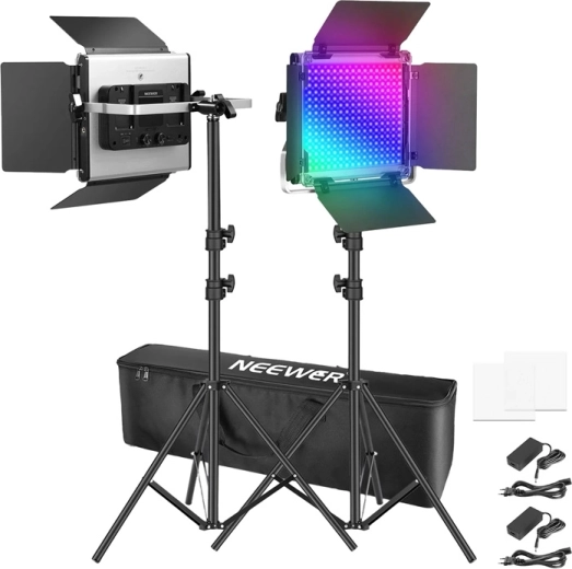 Neewer LED-lys x660 pro II RGB (sæt med stativer)