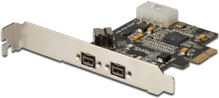 FireWire 800 PCIe controller med 2x eksterne og 1x interne porte, low profile