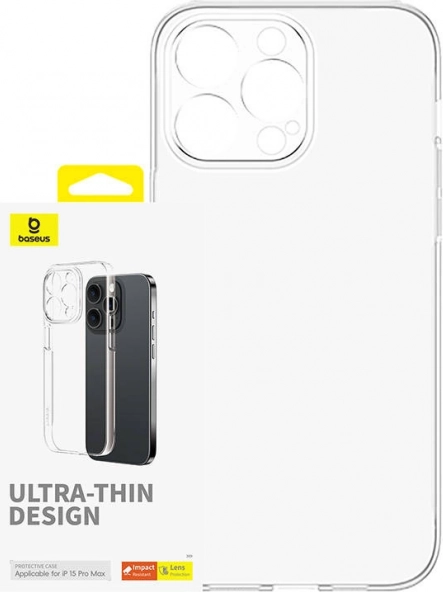 Etui til iPhone 15 Pro Max Baseus Lucent gennemsigtig