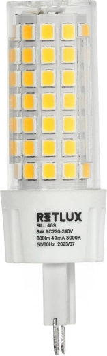 LED-pære Retlux G9 6 W varm hvid