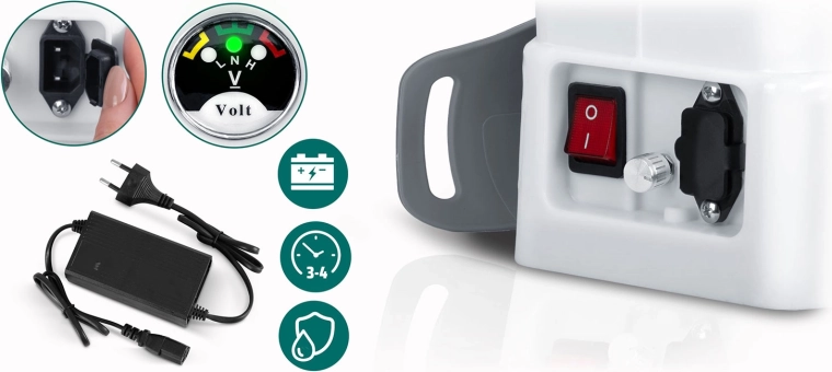 Kraftig 12 V / 8 Ah batteri med indikator