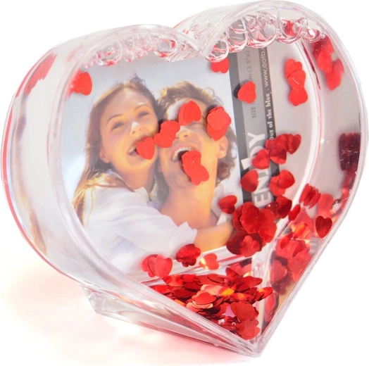 3D fotoramme med hjerte og glitter