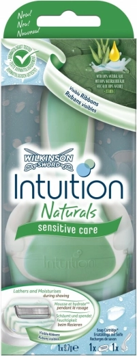 Damebarberhøvl Wilkinson Intuition Naturals Sensitive Care + 1 barberhoved