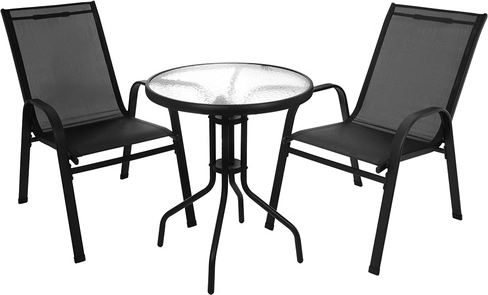 Elegant bord med bordplade af 5 mm hærdet glas