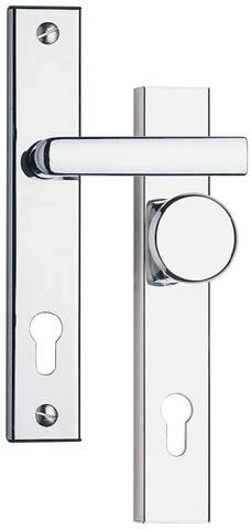 Sikkerhedsbeslag 802, afstand 90 mm, satineret krom / satineret TiN, rustfrit stål