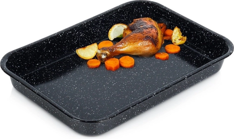 Emaljeret rektangulær bradepande 34 × 24 cm, 2,5 l