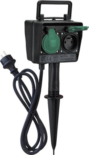 Solight haveforsyningsstander IP44 med 2 stikkontakter og timer