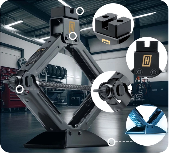 Bred base og solid konstruktion til stabilt løft