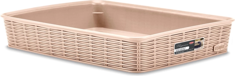 Elegance-opbevaringskurv i plast – Beige