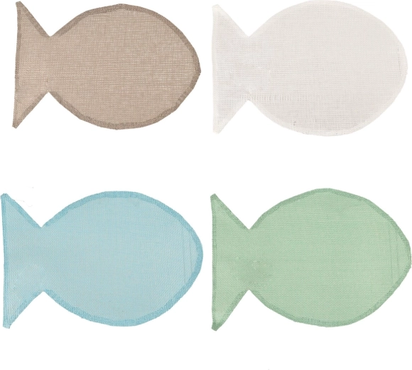 Plastdækkeserviet med fiskemotiv 45 × 30 cm