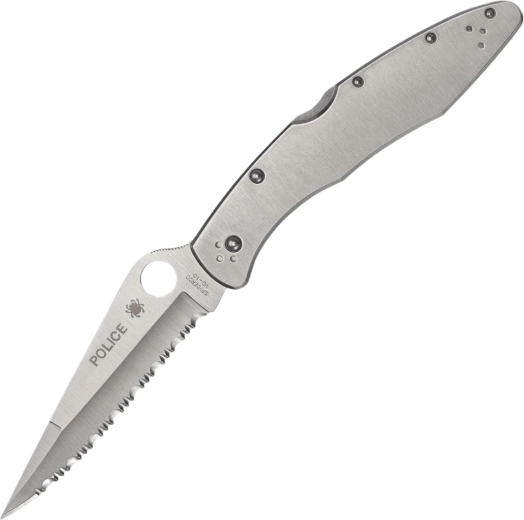 Spyderco Police Model lommekniv (foldekniv) 10,7 cm, tandet klinge, VG-10