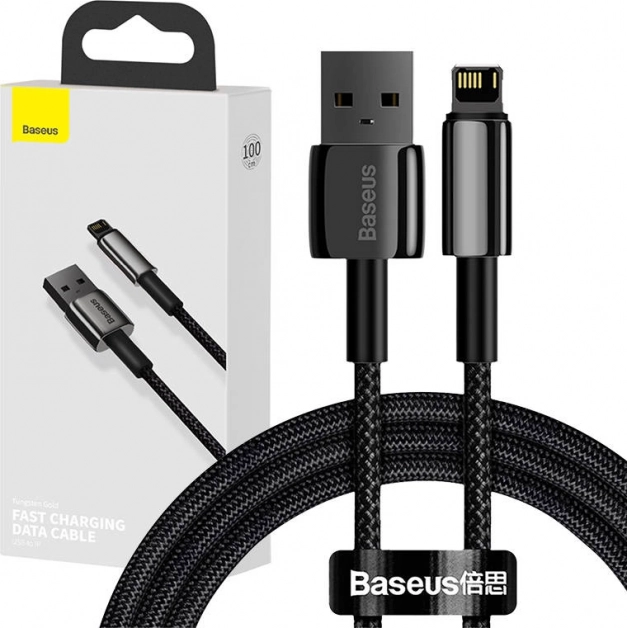 Baseus Tungsten Gold kabel USB – Lightning 2,4 A 2 m – sort