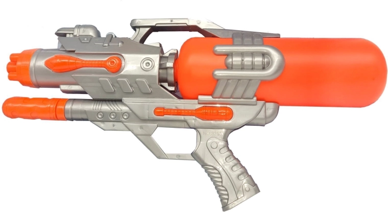 Stor vandpistol med pumpe 45 cm, orange - 1 stk.