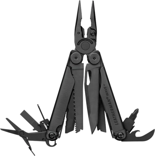 Leatherman Wave Plus Black multiværktøj – 18 funktioner, sort