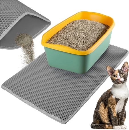 Purlov måtte til kattetoilet 75 × 55 cm, grå, to-lags EVA honeycomb