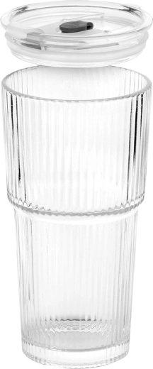 Låg med tætningsring og åbning til sugerør