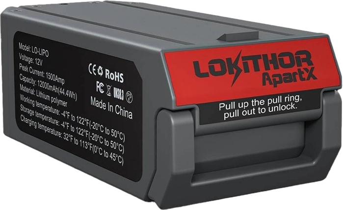 Lokithor LO-LIPO LiPo-batteri 12 V 12.000 mAh (1500 A) til ApartX