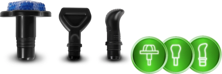 Ni hoveder til målrettet massage