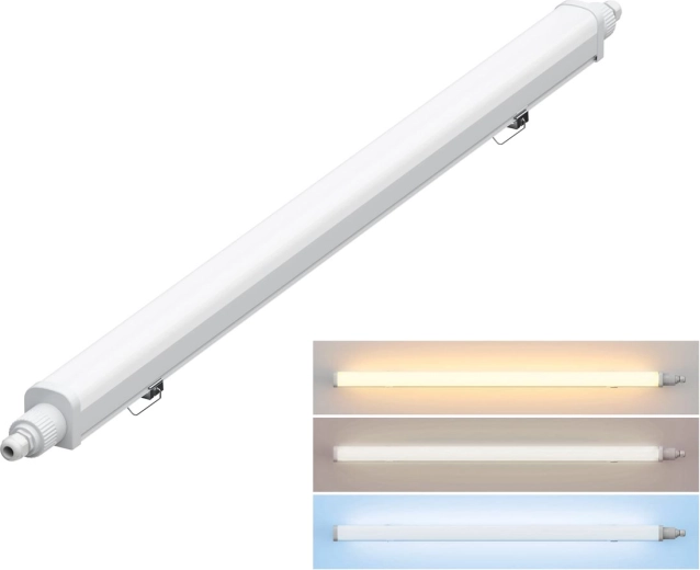 Solight støvtæt LED-armatur IP65 med valgfri farvetemperatur 36 W, 127 cm