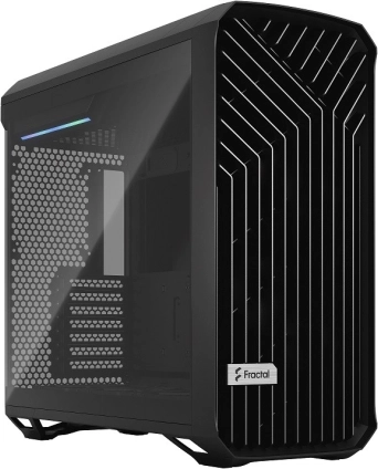 Fractal Torrent kabinet sort med 5 blæsere og vindue
