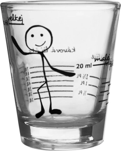 Glasmålebæger med tryk 50 ml