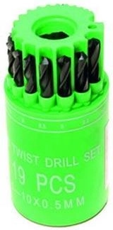HSS metalborsæt 1–10 mm, 19 dele