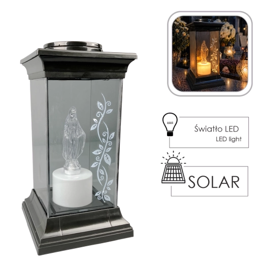 Solcellelampe med Jomfru Maria LED 28 cm