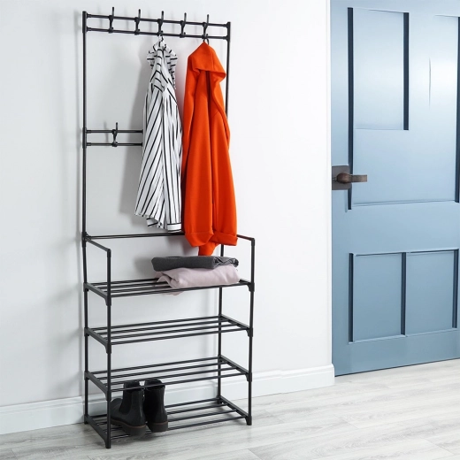 Holdbar metalkonstruktion i sort