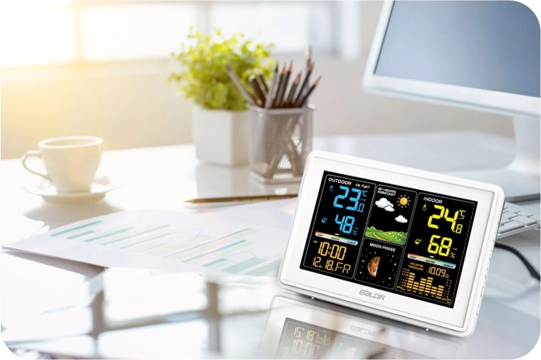 Stort farvet LCD og tredelt bagbelysning