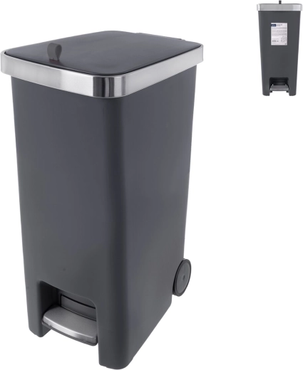 Premier-affaldsspand med pedal og hjul, 35 l