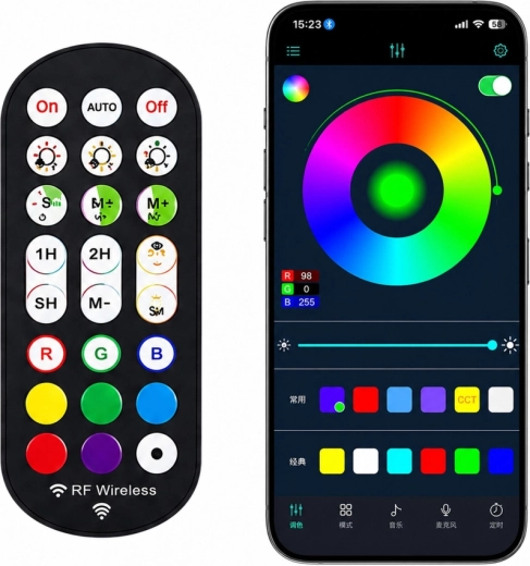 Styring via app og fjernbetjening